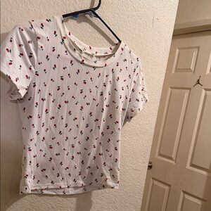 Floral Print White Top